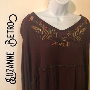 Suzanne Betro, 3X, Brown Empire Top, Worn Twice